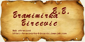 Branimirka Birčević vizit kartica